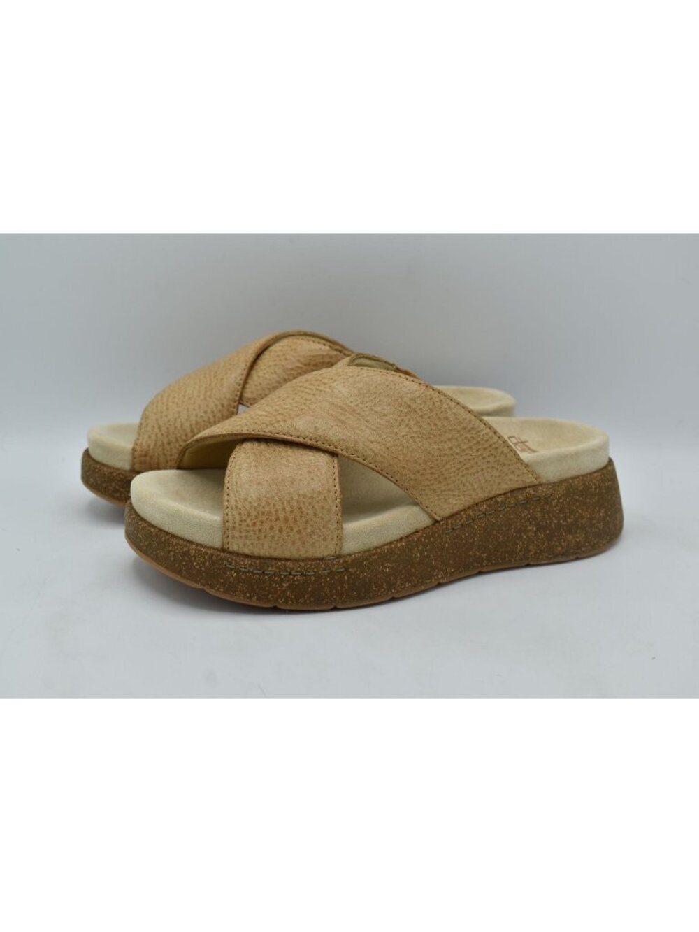 Dansko Women EU 40 Bridget Distressed Honey Leather Platform Slides Sandal Shoes